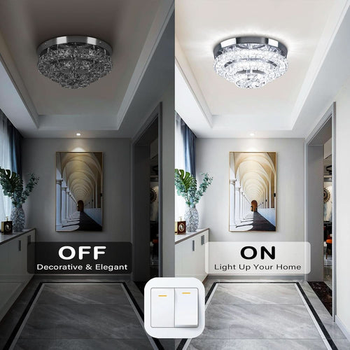 Homiqo Crystal – Kryształowa lampa sufitowa LED 30 cm, 6500K