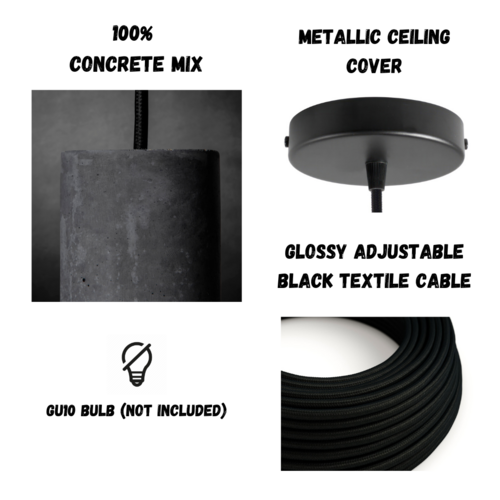 Homiqo GRAY – Betonowa lampa wisząca B+B